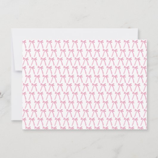 Naam Roze Bow bruiloft Vrijgezellenfeest Bedankkaart (Achterkant)