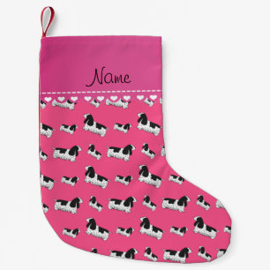 Naam roze engelse krukerhond kleine kerstsok