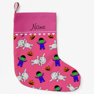 Naam roze frankenstein mummy pomkins kleine kerstsok