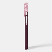 Naam roze glitter drip Bourgogale bloemen Case-Mate iPhone Case (Achterkant / Links)