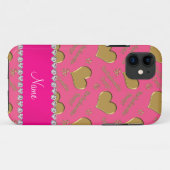 Naam roze gouden harten bachelorette Case-Mate iPhone case (Achterkant (horizontaal))