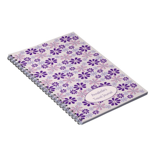 Naam Roze Indigo Bloem Doodle Notitieboek (Rechterzijde)