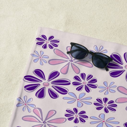 Naam Roze Indigo Bloem Doodle Strandlaken (In situ)