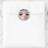 Naam Roze Lashes Extension Drivers Roze Roze Makeu Ronde Sticker (Tas)
