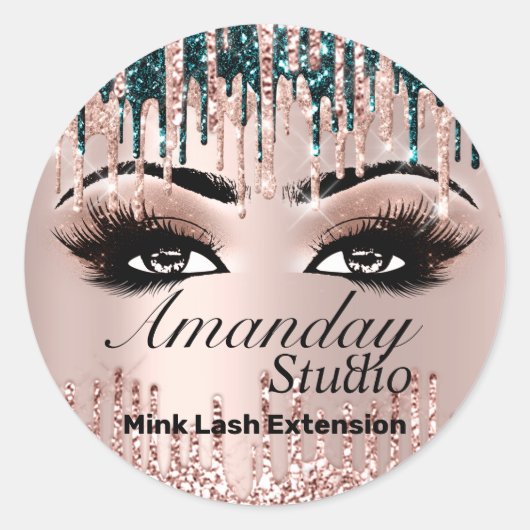 Naam Roze Lashes Extension Drivers Roze Roze Makeu Ronde Sticker (Voorkant)