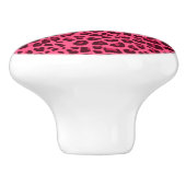 Naam roze leopard turquoise chevrons keramische knop (Zijkant)