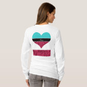 Naam roze leopard turquoise chevrons t-shirt (Achterkant volledig)