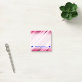 naam; Roze/Magenta Stripes Patroon Post-it® Notes (Kantoor)