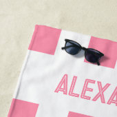 Naam Roze Ongehuwde Vriendin Bruidsmeisje Strandlaken (In situ)