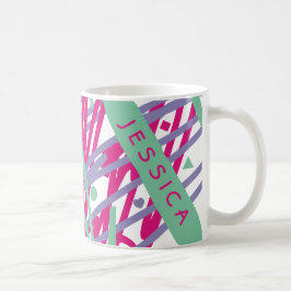 Naam Roze Paarse Blauwgroen vormen Snoep Abstracte Koffiemok