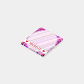 naam - Roze, Paarse Stripes Patroon Post-it® Notes (Schuin)