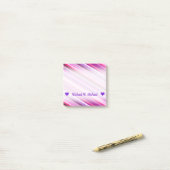  naam; Roze, Paarse strips Post-it® Notes (Op bureau)
