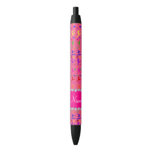 Naam roze regenboogymnastiek hartsterren zwarte inkt pen