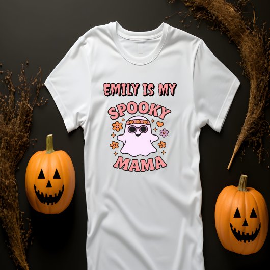 Naam Roze Retro Ghost Spooky Mama Halloween T-shirt