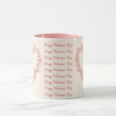 Naam Roze Rode Hart Bloemen Vintage. Valentijnsdag Mok (Midden)