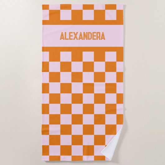 Naam Roze Sinaasappel Sunset Bachelorette Strandlaken (Voorkant)