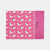 Naam roze West Highland White Terrier dogs Fleece Deken (Voorkant (Horizontaal))