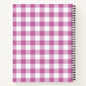 Naam Roze & White Gingham Checkered Pattern-notebo Notitieboek (Achterkant)