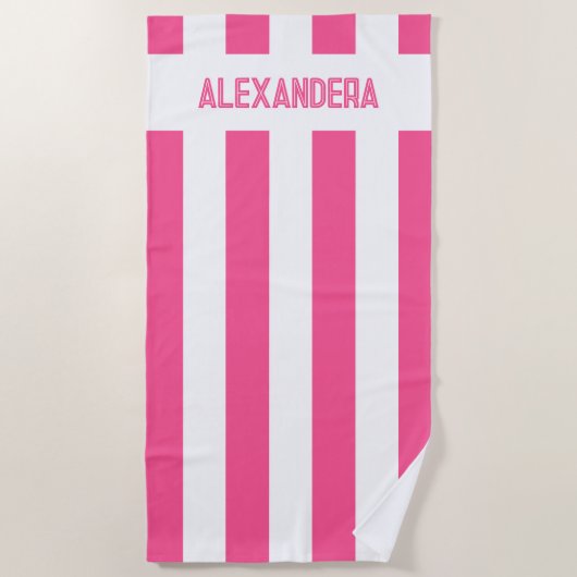 Naam Roze Zwembad Bachelorette Party Strandlaken (Voorkant)