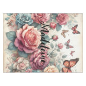 Naam rozen floral waterverf tafelkleed (Voorkant (Horizontaal))