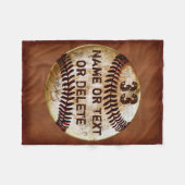 Naam, Rugnummer Cool Baseball Deken, 3 Maten Fleece Deken (Voorkant (Horizontaal))