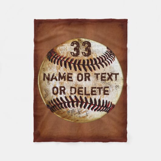 Naam, Rugnummer Cool Baseball Deken, 3 Maten Fleece Deken (Voorkant)