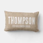 Naam Rustic Burlap (vaste datum) Kussen (Achterkant)