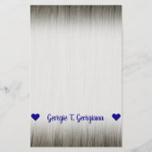 naam; Rustic Faux Wood Kijk Pattern Briefpapier (Voorkant)