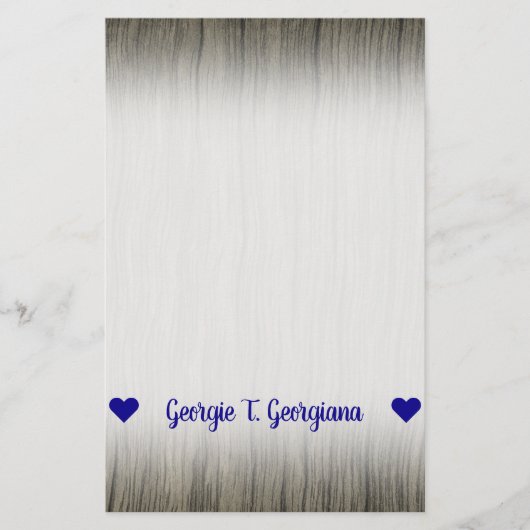 naam; Rustic Faux Wood Kijk Pattern Briefpapier (Voorkant)