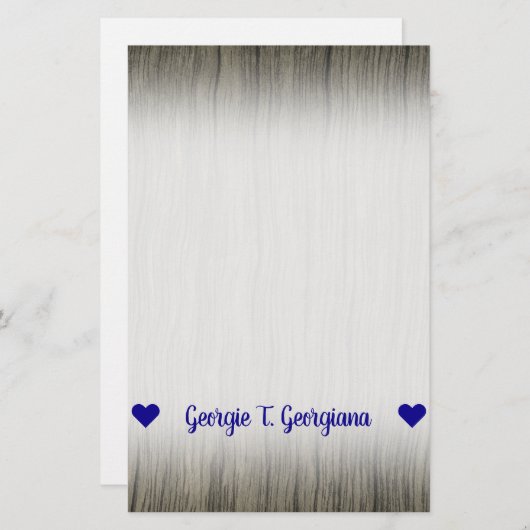 naam; Rustic Faux Wood Kijk Pattern Briefpapier (Voorkant / Achterkant)