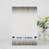 naam; Rustic Faux Wood Kijk Pattern Briefpapier (Staand voorkant)