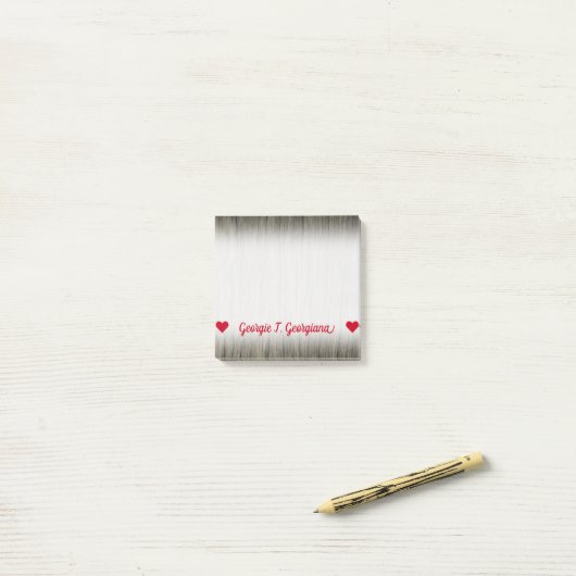  naam; Rustic Faux Wood Kijk Pattern Post-it® Notes (Op bureau)