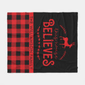Naam Rustic Red en Black Buffalo Check Family Fleece Deken (Voorkant (Horizontaal))