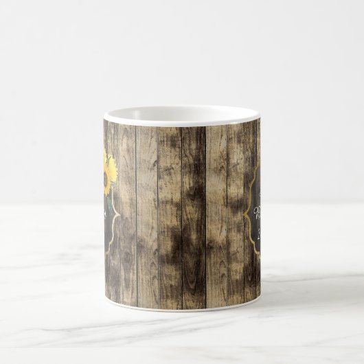 naam Rustic Wedding Bridesmaid sunflower Koffiemok (Center)