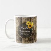 naam Rustic Wedding Bridesmaid sunflower Koffiemok (Links)