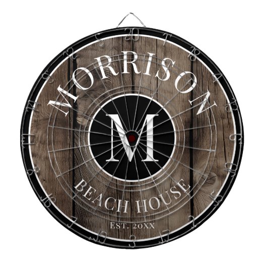 Naam Rustic Wood Dartbord (Voorkant)