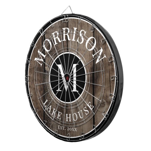 Naam Rustic Wood Dartbord (Voorkant Rechts)