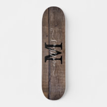 Naam Rustic Wood Pattern Monogram