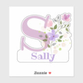 Naam Sally met de Letter S Sticker Uitknippen (Vel)
