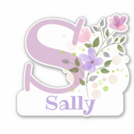 Naam Sally met de Sticker van S van de Brief
