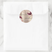 Naam Save The Date  Gouden druppels Rozen Bloemen Ronde Sticker (Tas)