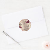 Naam Save The Date  Gouden druppels Rozen Bloemen Ronde Sticker (Envelop)