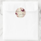 Naam Save The Date  Rose Goud  Bloemen Ronde Sticker (Tas)