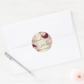 Naam Save The Date  Rose Goud  Bloemen Ronde Sticker (Envelop)