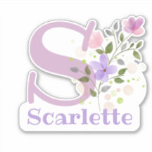 Naam Scarlette met de letter S Sticker Uitknippen