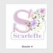 Naam Scarlette met de Sticker van de Brief S uit (Vel)