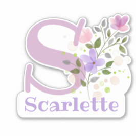 Naam Scarlette met de Sticker van de Brief S uit