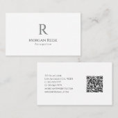 Naam, Schaduwmonogram, Creëer Uw QR-code Visitekaartje (Voorkant / Achterkant)