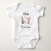 Naam, Schattig Mijn 1e Pasen Peuter-Baby Romper (Voorkant)