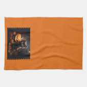 Naam, Schattigee Halloween Kitten, Jack o Lantern Theedoek (Horizontaal)